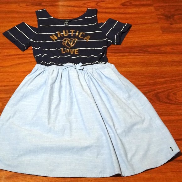 Nautica Girl Size7 Split Design Cold Shoulder - Picture 1 of 4